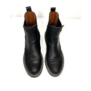 Bull Boxer Payton Slip On Chelsea Ankle Boots Women's 9 Black Wingtip Goth